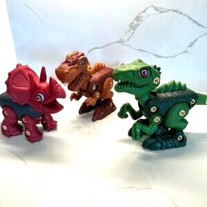 Set of 3 Take Apart Dinosaurs - Learning Toys DIY Construction Kits STEM